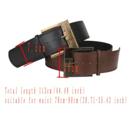 Ladies' retro Punk Fashion wide waistband with Square Bronze Pin buckle Girdle Belts For Women Paired with coat sweater dress