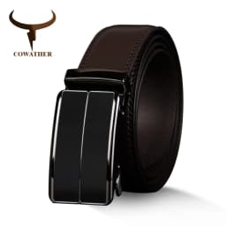 COWATHER New Arrival cow genuine leather men's belt cowhide strap for male automatic buckle belts for men alloy buckle belts