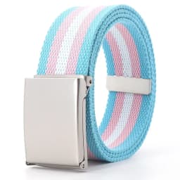 Rainbow Stripes Canvas Belt Jeans Waistband Adjustable Belt Outdoor Travel - Metal Buckle Belt for Women Multicolor