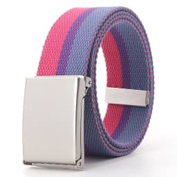 Rainbow Stripes Canvas Belt Jeans Waistband Adjustable Belt Outdoor Travel - Metal Buckle Belt for Women Multicolor