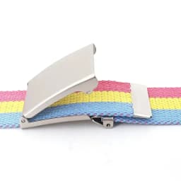 Rainbow Stripes Canvas Belt Jeans Waistband Adjustable Belt Outdoor Travel - Metal Buckle Belt for Women Multicolor