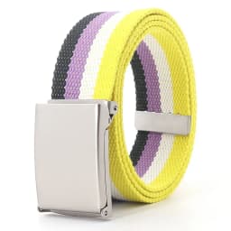 Rainbow Stripes Canvas Belt Jeans Waistband Adjustable Belt Outdoor Travel - Metal Buckle Belt for Women Multicolor