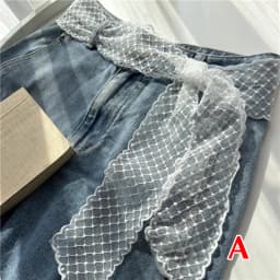 Sweet Lace Elastic Bow Tie Bohemian Waist Chain Belt for Women Fashion Sweater Chain Waist Seal Body Decor Accessories
