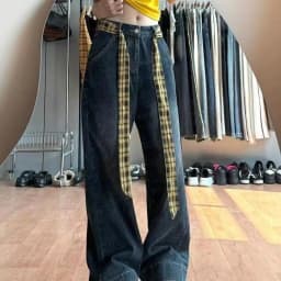 Long Skinny Plaid Waist Belt With Jeans Necktie Scarf Decorative Accessory Personality Trendy Hairband Fashionable Accessory