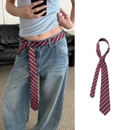 Long Skinny Plaid Waist Belt With Jeans Necktie Scarf Decorative Accessory Personality Trendy Hairband Fashionable Accessory