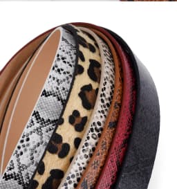 2.8x106cm Fashion Leopard Belt Women Snake Print Waistband PU Leather Pin Buckle Belts for Ladies Female