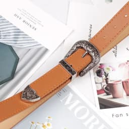 New Women Black Leather Western Cowgirl Waist Belt Metal Buckle Waistband New Hot Belts for Women Luxury Designer Brand Present