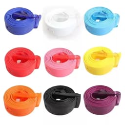 High Quality Unisex Silicone Pin Buckle Belt Candy Colorful Metal-free Anti-allergic Plastic Trouser Belts for Men and Women