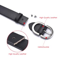 VATLTY 2022 Women's Leather Belt 2.8cm Natural Cowhide Silver Alloy Buckle Thin Belt Female Jeans Trousers Girdles Waistband