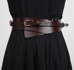 Women Head Layer Cowhide Suit Coat Wide Waistband ins Style Fashion European American Genuine Leather Waist Seal for Woman