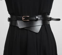 Women Head Layer Cowhide Suit Coat Wide Waistband ins Style Fashion European American Genuine Leather Waist Seal for Woman