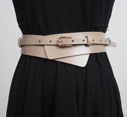 Women Head Layer Cowhide Suit Coat Wide Waistband ins Style Fashion European American Genuine Leather Waist Seal for Woman
