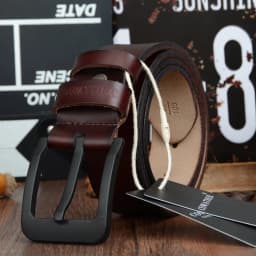 COWATHER male belt for mens high quality cow genuine leather belts 2021 hot sale strap fashion new jeans Black Buckle XF010