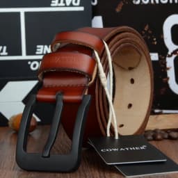 COWATHER male belt for mens high quality cow genuine leather belts 2021 hot sale strap fashion new jeans Black Buckle XF010