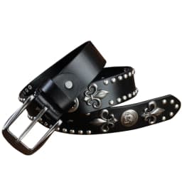 Brand Designer Metal Rivet Cowboy Belt Top Grain 100% Genuine Leather Cowskin Men Belt Punk Rivet Jeans Belts For Men
