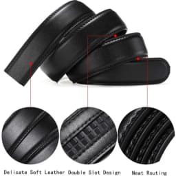 2.4/2.8/3.0/3.5CM Wide (Without Buckle) Men Ratchet Cow Leather Belt Strap Replacement for Men's Auto Lock Buckle Belt