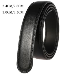2.4/2.8/3.0/3.5CM Wide (Without Buckle) Men Ratchet Cow Leather Belt Strap Replacement for Men's Auto Lock Buckle Belt
