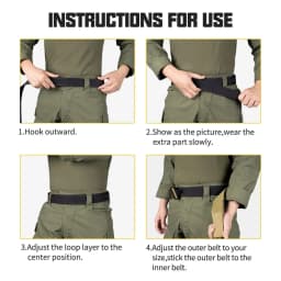 Tactical EDC 1.5" Inner Belt Concealed Carry Base Belt Hook & Loop Inner Belt Men Waist Belt Hunting Acessories