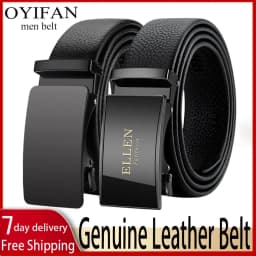 Genuine Cow Leather Automatic Belt For Men Formal Automatic Buckle Belt Genuine Leather Mens business Strap