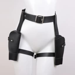 Adult Vintage PU Leather Waist Cover Lara Cosplay Holster Western Denim Belt Role-Playing Guns Holder Halloween Prop Accessories