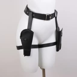 Adult Vintage PU Leather Waist Cover Lara Cosplay Holster Western Denim Belt Role-Playing Guns Holder Halloween Prop Accessories