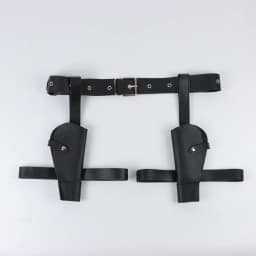 Adult Vintage PU Leather Waist Cover Lara Cosplay Holster Western Denim Belt Role-Playing Guns Holder Halloween Prop Accessories