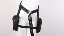 Adult Vintage PU Leather Waist Cover Lara Cosplay Holster Western Denim Belt Role-Playing Guns Holder Halloween Prop Accessories
