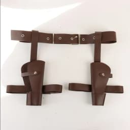 Adult Vintage PU Leather Waist Cover Lara Cosplay Holster Western Denim Belt Role-Playing Guns Holder Halloween Prop Accessories