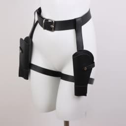 Adult Vintage PU Leather Waist Cover Lara Cosplay Holster Western Denim Belt Role-Playing Guns Holder Halloween Prop Accessories