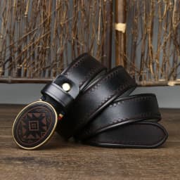 3.8CM Men High Quality Genuine Leather Belt Luxury Smooth Buckle Belts Pure Cowskin Laser Engraving Strap Male Jeans for Man