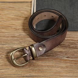 3.3cm Width Women's Genuine Leather Vintage Belt Luxury Copper Buckle Belt High Quality Cowskin Female Strap Jeans Belt