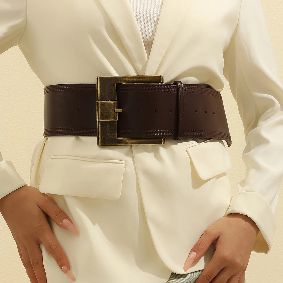 Desinger Belts For Women Vintage Wide Waistband Plus Size Western Cowgirl Cowboy Goth Y2k Brown Black Red Fashion Belt Female