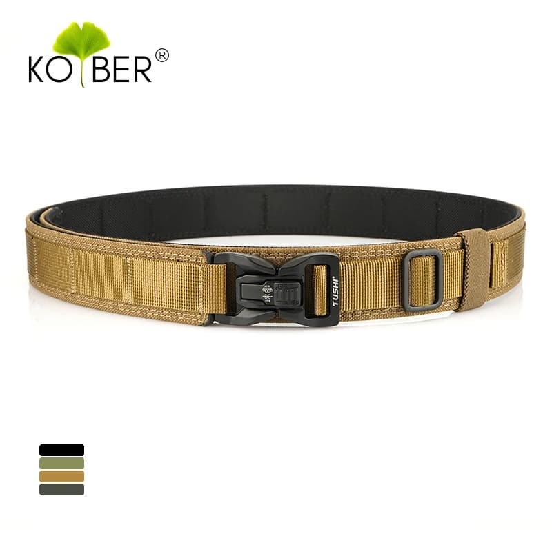 KOLBER 105cm/115cm Rigid Tactical Belt for Men Metal Buckle Quick Release Police Duty Belt Thick Nylon Casual Trouser Girdle