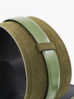 Retro Suede Dual-Purpose Waistband with Contrasting Brown Leather and Jacket Waistband and Wide Belt