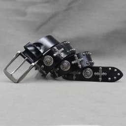 Metal Rivet Cowboy Belt Genuine Leather Cowskin Men Belt Punk Rivet Jeans Belts For Men Ceinture Homme Cinturones Hombre