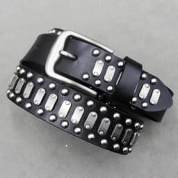 Metal Rivet Cowboy Belt Genuine Leather Cowskin Men Belt Punk Rivet Jeans Belts For Men Ceinture Homme Cinturones Hombre