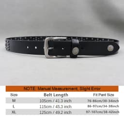 Metal Rivet Cowboy Belt Genuine Leather Cowskin Men Belt Punk Rivet Jeans Belts For Men Ceinture Homme Cinturones Hombre