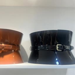 Fashion style corset waist seal women's leather wide waistband dress decorated with cowhide ruffle edge wide waist seal