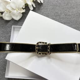 cowhide zipper decorative belt, shiny leather, women's slim waist seal, red belt