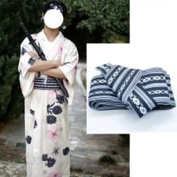 Japanese Kimono Obi Belt Men Jacquard Corner Belt with Waist Seal Shape Yukata Wabi-sabi Waistband Cotton Accessories