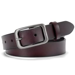 Maikun Genuine Leather Simple Belt For Women All-Match Vintage Gold Pin Buckle Belt Wide Casual Waistband