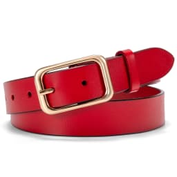 Maikun Genuine Leather Simple Belt For Women All-Match Vintage Gold Pin Buckle Belt Wide Casual Waistband