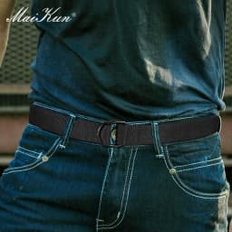 Maikun 2PCS Men Belt Double Ring Buckle Waistband Casual Canvas Belts Belt For Men