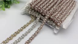 JLZXSY Fashion Half Yard Silver Gold Rhinestone Crystal Trim For Wedding Belt Bridal Sash Bridesmaids Belt Rhinestone Hairband