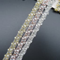 JLZXSY Fashion Half Yard Silver Gold Rhinestone Crystal Trim For Wedding Belt Bridal Sash Bridesmaids Belt Rhinestone Hairband