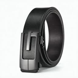 Fashionable and Simple Men's G-Shaped Metal Automatic Buckle Belt High Quality Men's Business Belt Suitable for Formal Occasions