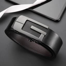 Fashionable and Simple Men's G-Shaped Metal Automatic Buckle Belt High Quality Men's Business Belt Suitable for Formal Occasions