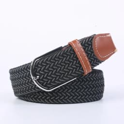 107/120/130cm Unisex Elastic Fabric Woven Casual Belt Pin Buckle Expandable Braided Stretch Canvas Leisure Belts for Men Women