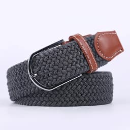 107/120/130cm Unisex Elastic Fabric Woven Casual Belt Pin Buckle Expandable Braided Stretch Canvas Leisure Belts for Men Women