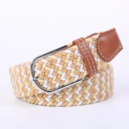 107/120/130cm Unisex Elastic Fabric Woven Casual Belt Pin Buckle Expandable Braided Stretch Canvas Leisure Belts for Men Women